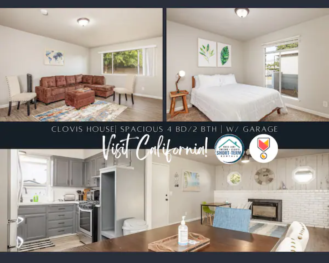 Clovis House 2Car Garage Spacious 4 Bd/2 Bth! Fresno Short Term