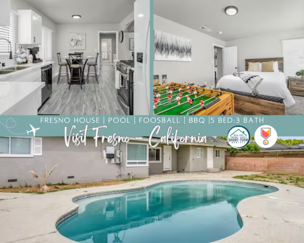 Fresno House |Pool |Foosball |Garage |5 Bed:3 Bath